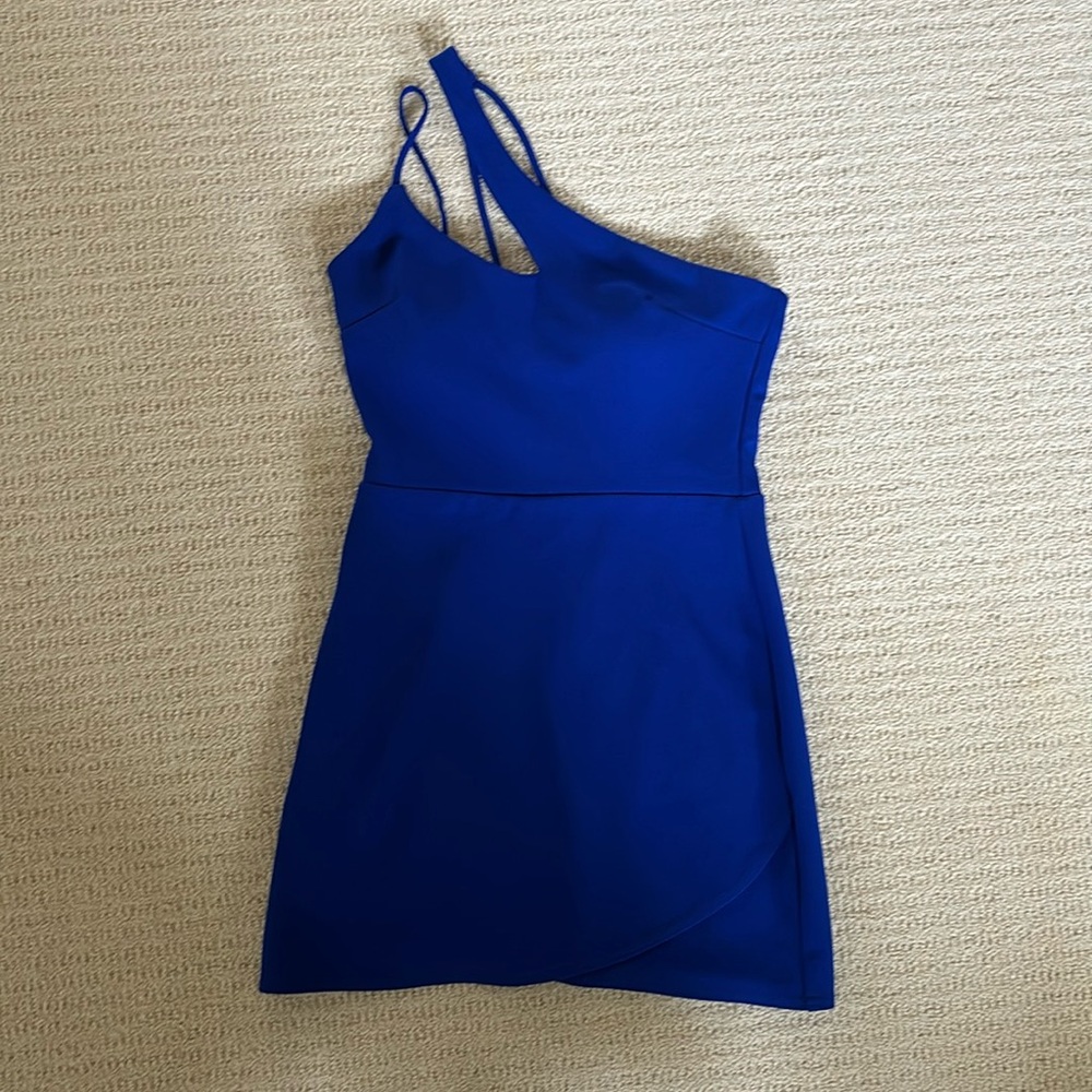 Royal blue one shoulder dress